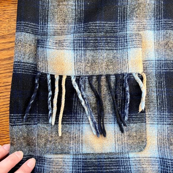 Vintage Wool Plaid Field Jacket with Fringe  - L - New Frontier - Picture 7 of 7